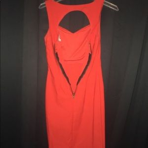 Red dress with kinda open back/shoulder